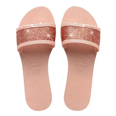 Pantofle Havaianas YOU ANGRA GLITTER dámské, růžová barva, 4148294.0076