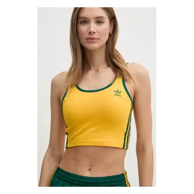 Top adidas Originals 3S BRA TOP dámský, žlutá barva, JP2291