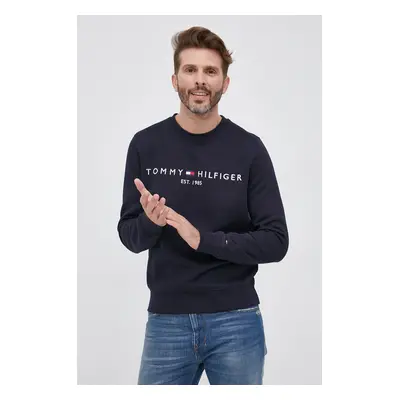 Mikina Tommy Hilfiger pánská, tmavomodrá barva, s aplikací, MW0MW11596