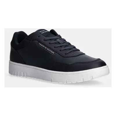 Sneakers boty Tommy Hilfiger TH BASKET CORE LTH PINPERF tmavomodrá barva, FM0FM05466