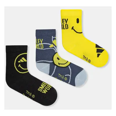 Dětské ponožky adidas Performance SMILEY 3-pack žlutá barva, JG5804