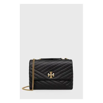 Kožená kabelka Tory Burch Kira Chevron černá barva, 90446.001