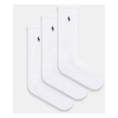 Ponožky Polo Ralph Lauren 3-pack dámské, bílá barva, 455918021