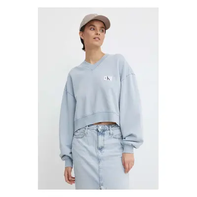 Bavlněná mikina Calvin Klein Jeans dámská, hladká, J20J223079