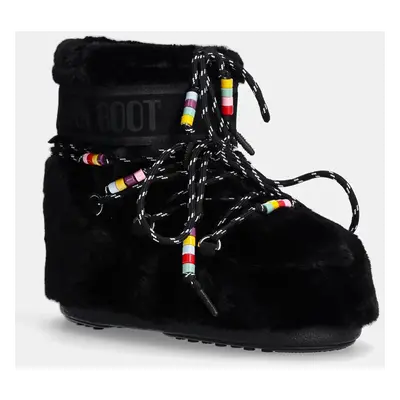 Sněhule Moon Boot MB ICON LOW FAUX FUR BEADS černá barva, 80D1409470 N001