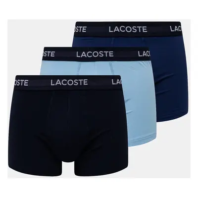 Boxerky Lacoste 3-pack pánské, modrá barva