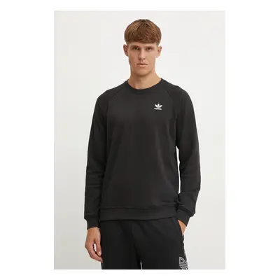 Bavlněná mikina adidas Originals pánská, černá barva, hladká, IW5792