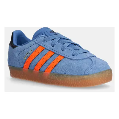 Dětské semišové sneakers boty adidas Originals GAZELLE modrá barva, JP7134