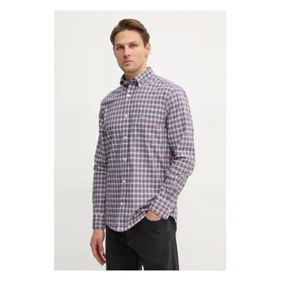 Bavlněná košile Gant vínová barva, regular, s límečkem button-down, 3250002