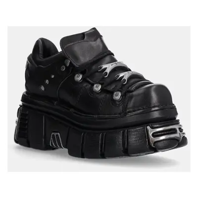 Kožené sneakers boty New Rock černá barva, M-120N-S27