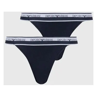 Tanga Emporio Armani Underwear 2-pack tmavomodrá barva, 164522 4R227