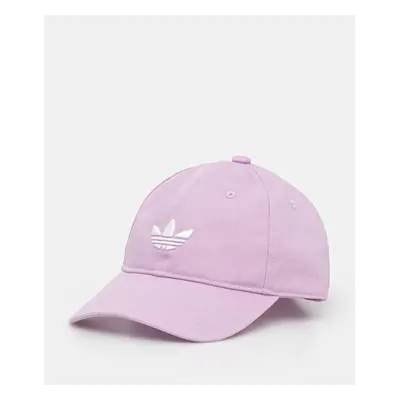 Bavlněná baseballová čepice adidas Originals BASEBALL AC fialová barva, s aplikací, JC6028