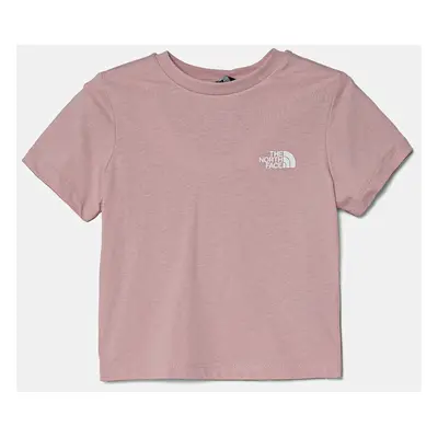 Dětské bavlněné tričko The North Face KID BOX NSE S/S TEE růžová barva, s potiskem, NF0A89H50UI1