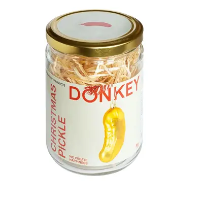 Vánoční baňka Donkey Christmas Pickle žlutá barva