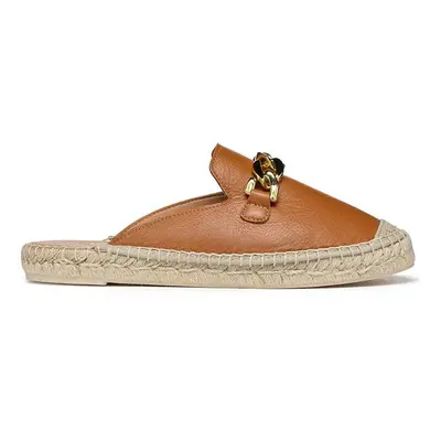 Kožené espadrilky Geox D LAMPEDUSA B hnědá barva, D36V0B00085C6001