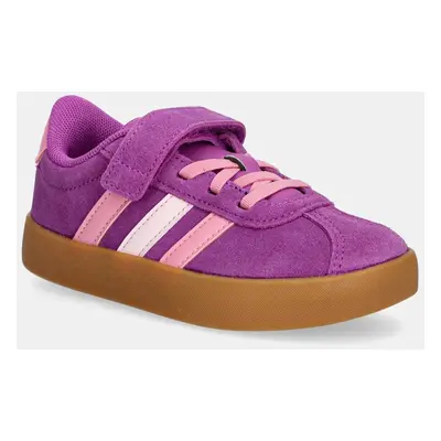 Dětské semišové sneakers boty adidas VL COURT 3.0 fialová barva, JH6316