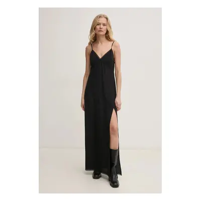 Hedvábné šaty ZADIG&VOLTAIRE černá barva, maxi, WWDR02529