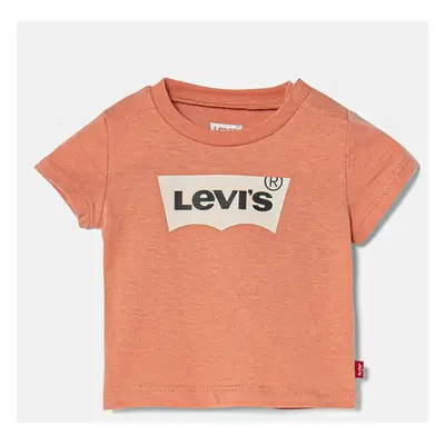 Dětské tričko Levi's oranžová barva, s potiskem