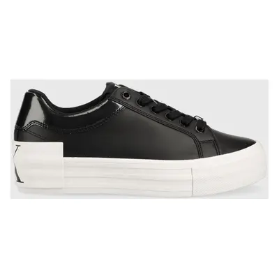 Sneakers boty Calvin Klein Jeans YW0YW00867 VULC FLATFORM BOLD LTH-GLOSSY černá barva