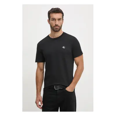 Bavlněné tričko Calvin Klein Jeans 2-pack černá barva