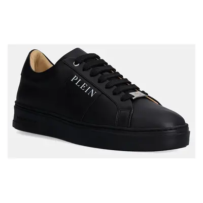 Kožené sneakers boty Philipp Plein Nappa Lo-Top černá barva, USC0657 PLE010N 0202