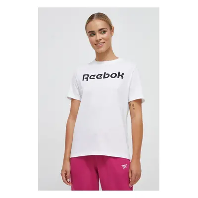 Bavlněné tričko Reebok bílá barva, 100073077