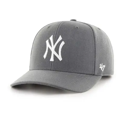 Čepice s vlněnou směsí 47brand MLB New York Yankees šedá barva, s aplikací, B-CLZOE17WBP-CC