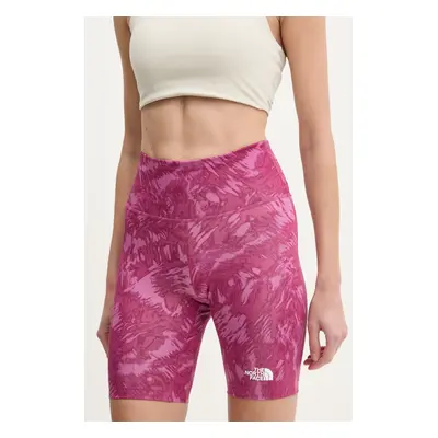 Sportovní šortky The North Face Flex dámské, fialová barva, vzorované, high waist, NF0A8BQQ85N1