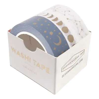 Sada lepicích pásek Designworks Ink Washi Tape - Celestial 3-pack