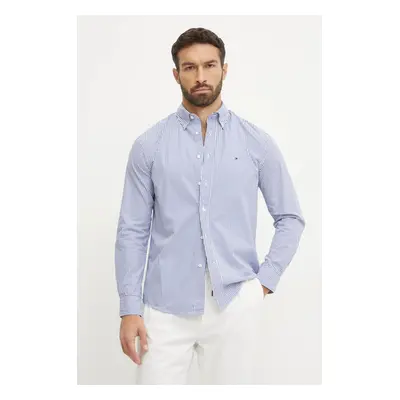 Bavlněná košile Tommy Hilfiger modrá barva, regular, s límečkem button-down, MW0MW37549