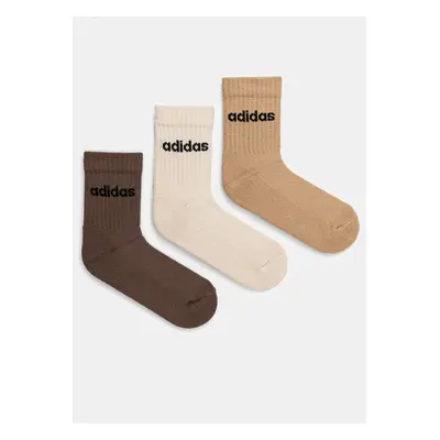 Ponožky adidas Essentials 3-pack béžová barva, IZ0106