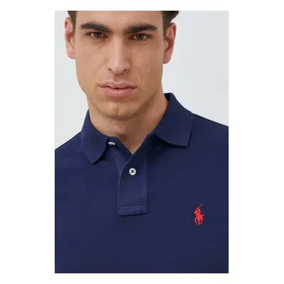 Bavlněné polo tričko Ralph Lauren tmavomodrá barva, 710782592