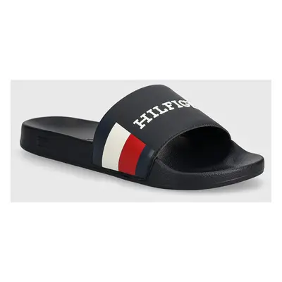 Pantofle Tommy Hilfiger HILFIGER RWB POOL SLIDE pánské, tmavomodrá barva, FM0FM05093