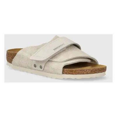 Semišové pantofle Birkenstock Kyoto dámské, béžová barva, 1024526