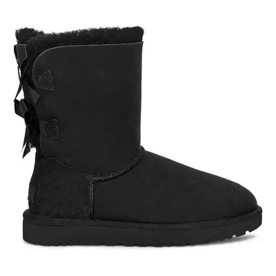 Sněhule UGG Bailey Bow II dámské, černá barva, na plochém podpatku, zateplené, 1016225.BLK