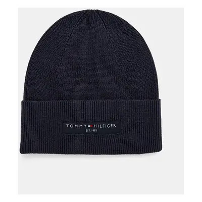 Bavlněná čepice Tommy Hilfiger tmavomodrá barva, AM0AM12797