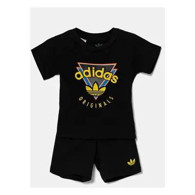 Dětská bavlněná souprava adidas Originals černá barva, JN4535