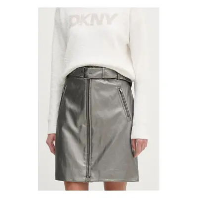 Sukně Dkny šedá barva, mini, P4JN6XIM