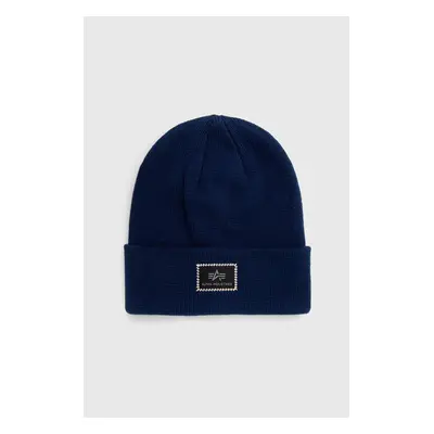 Čepice Alpha Industries X-Fit Beanie tmavomodrá barva, 168905.07