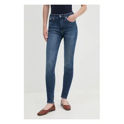 Džíny Calvin Klein Jeans dámské, tmavomodrá barva, J20J224915