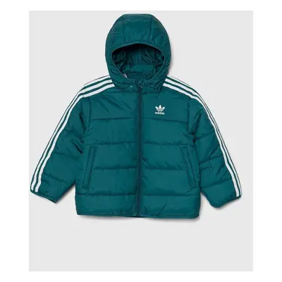 Dětská bunda adidas Originals PADDEDACKET zelená barva, IY4810