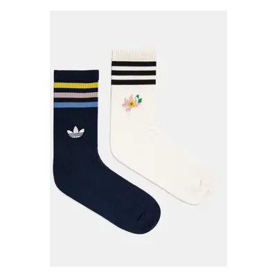 Ponožky adidas Originals Liberty 2-pack dámské, bílá barva, JC8655