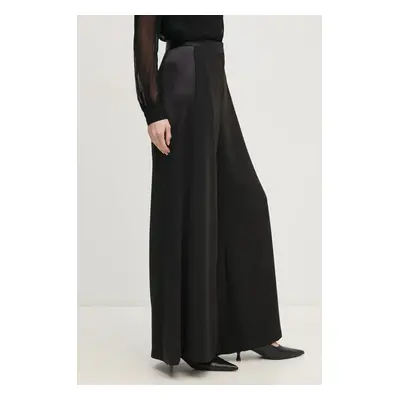 Kalhoty Pedro del Hierro dámské, černá barva, široké, high waist, 7608799