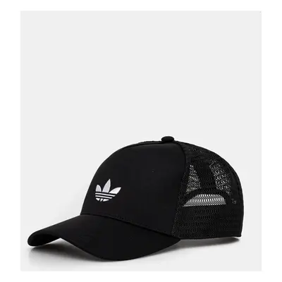 Kšiltovka adidas Originals CURVED TRUCKER černá barva, hladká, JC6038