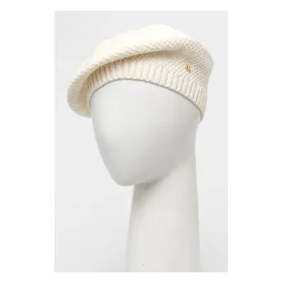 Baret z vlněné směsi Lauren Ralph Lauren béžová barva, 454960091