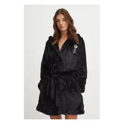 Župan Juicy Couture HOODED ROBE černá barva, JCLRB224505