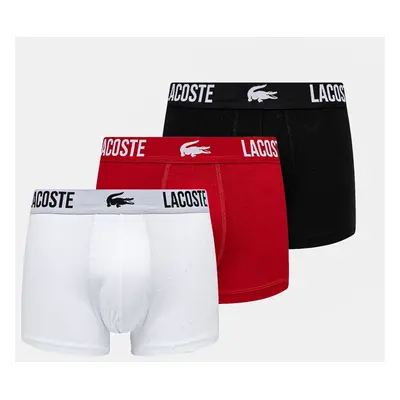 Boxerky Lacoste 3-pack pánské, červená barva, 5H3321