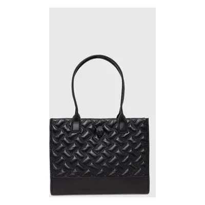 Kožená kabelka Kurt Geiger London SM KENSINGTON SQ TOTE DR černá barva, 2732000109