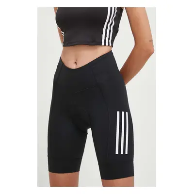 Cyklistické šortky adidas Performance černá barva, s potiskem, high waist, IJ8334