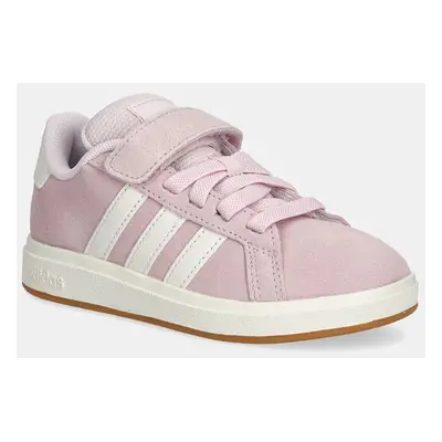 Dětské semišové sneakers boty adidas GRAND COURT 00s růžová barva, JH6181